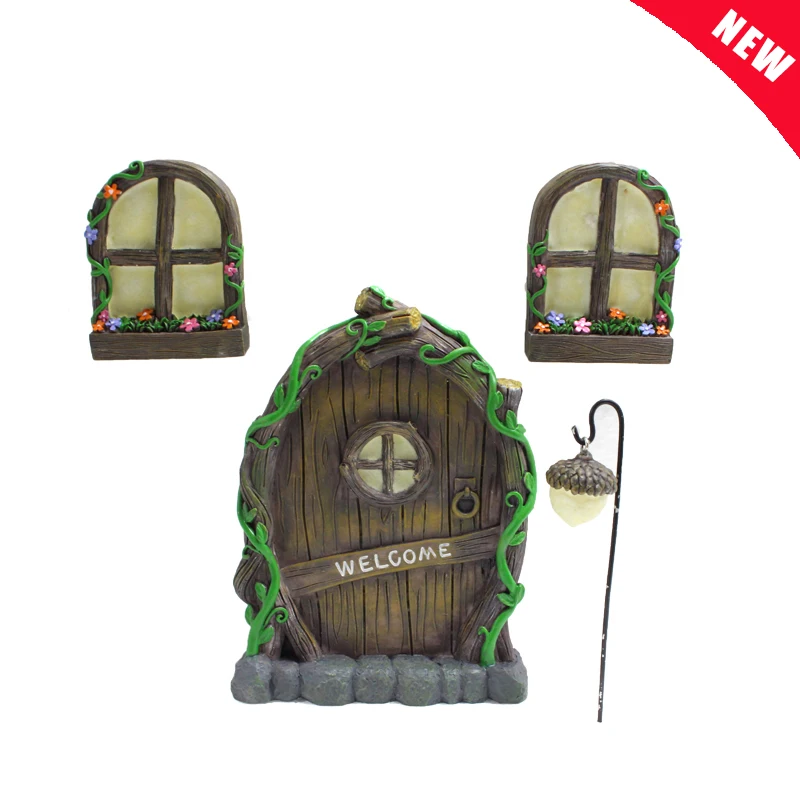 

Эльф из смолы двери окна искусство ремесленный декоративный светящийся в темноте Симпатичные дерево для двора искусство сад скульптурные ...