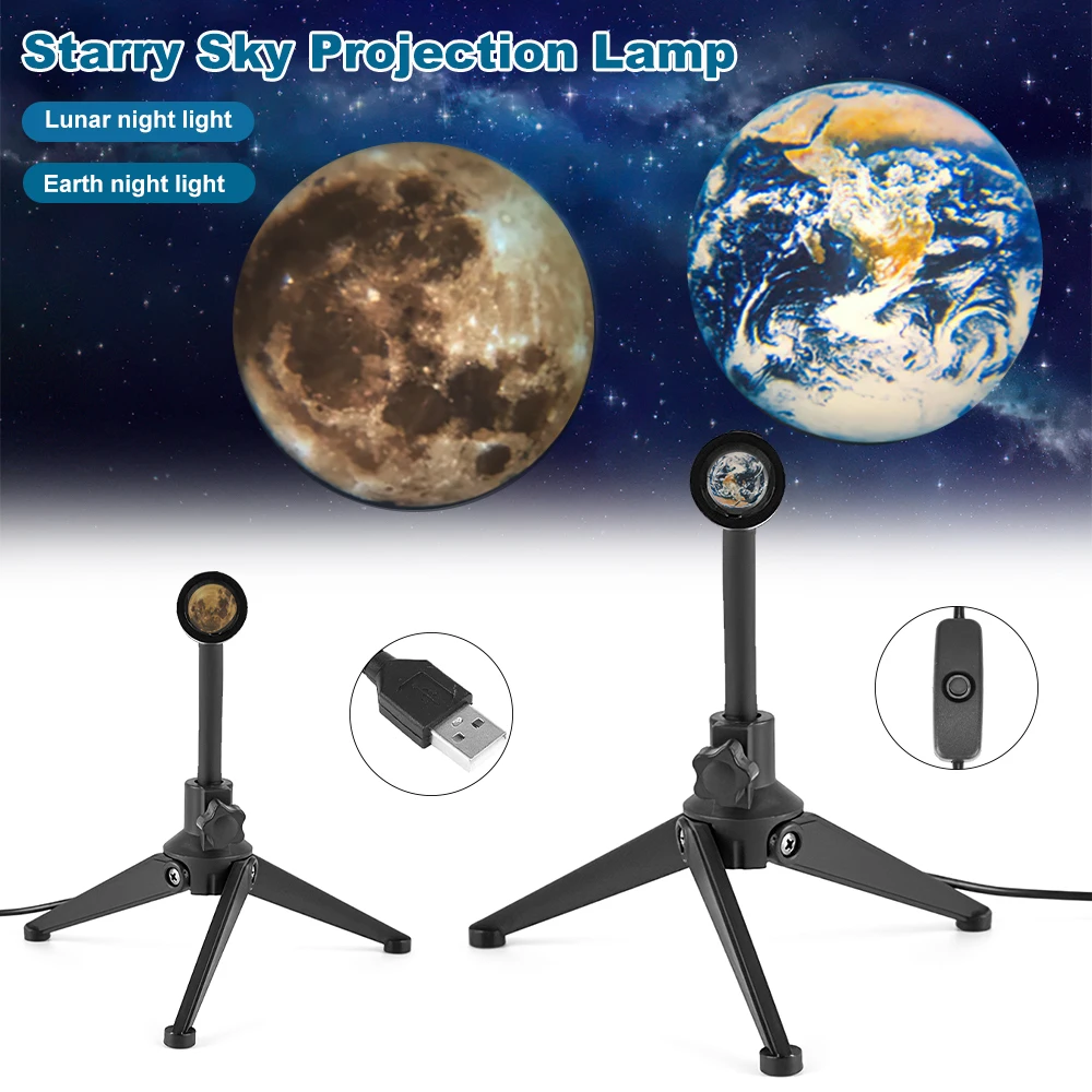 

Светодиодный ночсветильник Moon Earth, вращающийся на 360 градусов, с USB