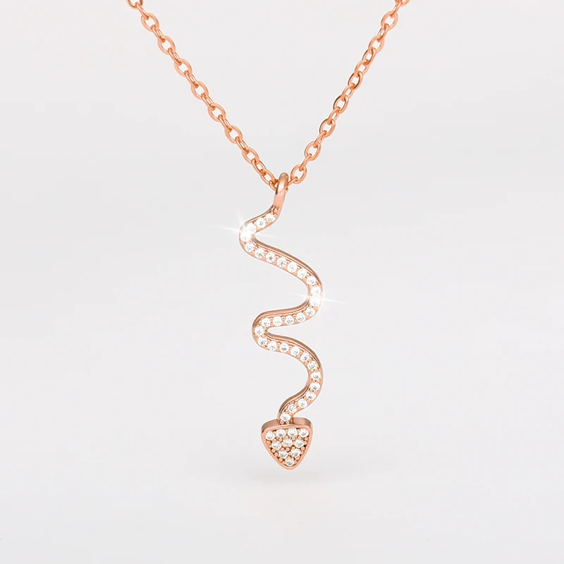

New Trend Animal Dangle Snake Pendant Necklace for Women Minimalist Style Zircon Necklaces Female Birthday Jewelry Bijoux Gift