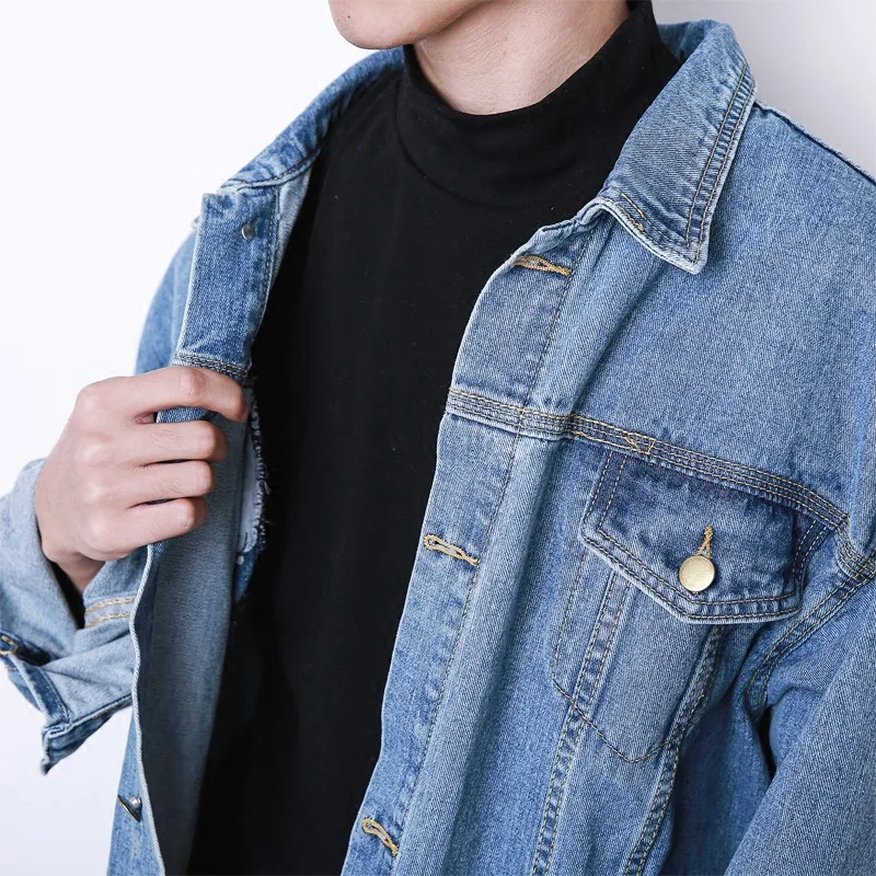 

Fashion 2020 autumn and winter new Korean loose oversize denim jacket male retro coat denim men women clothing