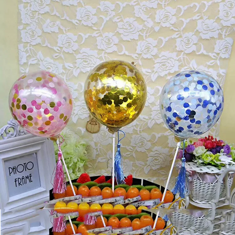 

5pc/lot Happy Birthday Cake Decoration 5inch Rose Gold Confetti Balloon Cake Topper Wedding Baby Shower Party Cupcake Toppers