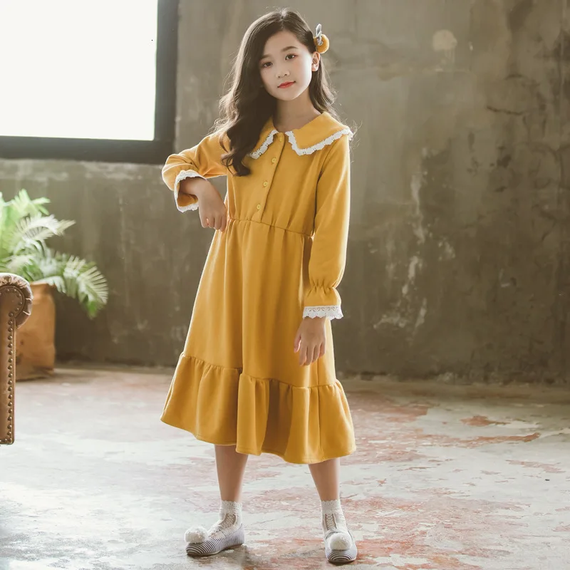 Velvet Christmas Clothes Kids Dresses For Girl Big Girls Winter 2019 Mother And Daughter Clothing Teenage Dress | Детская одежда и