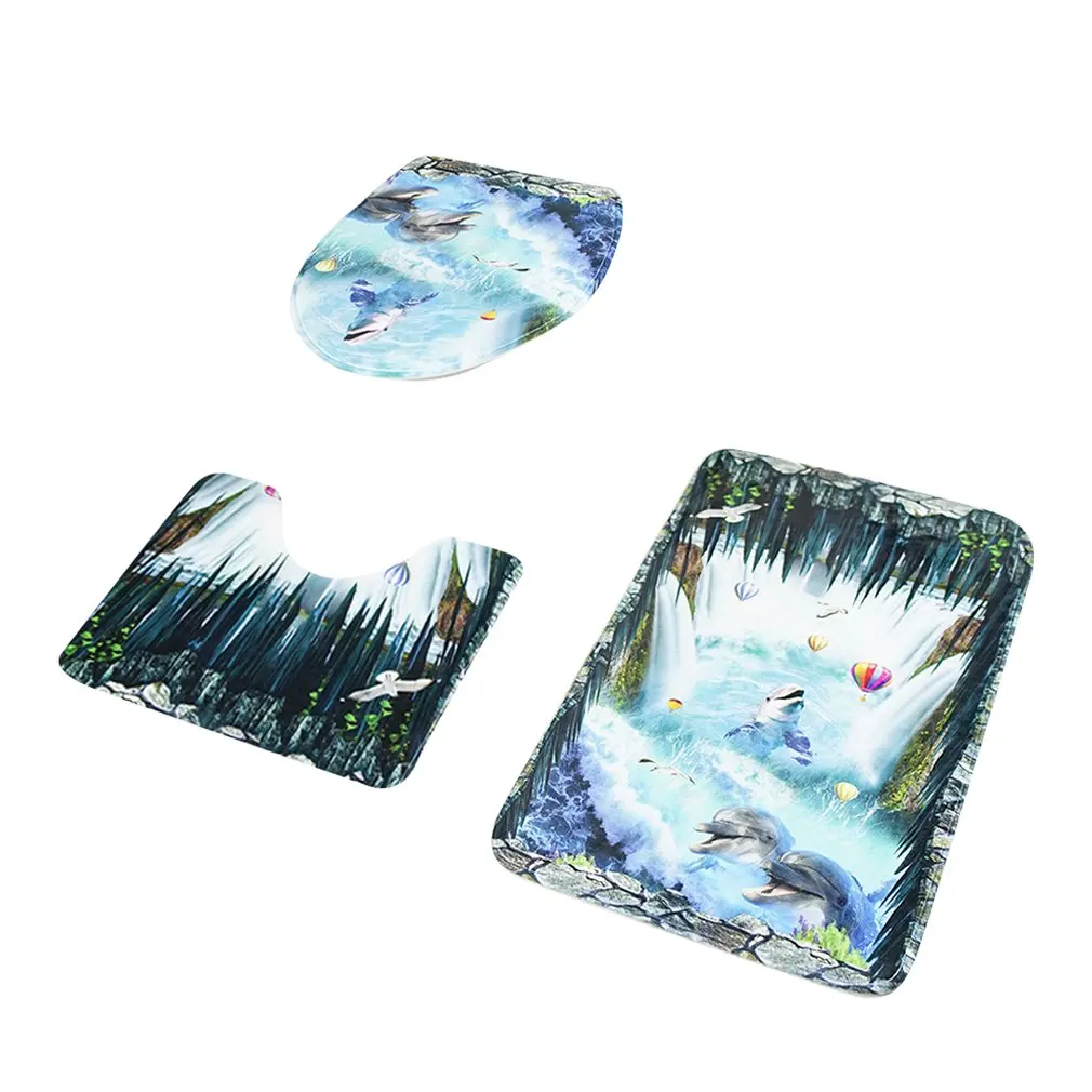 3 шт./компл. современный дизайн Ванная комната коврик для ванной комнаты туалета