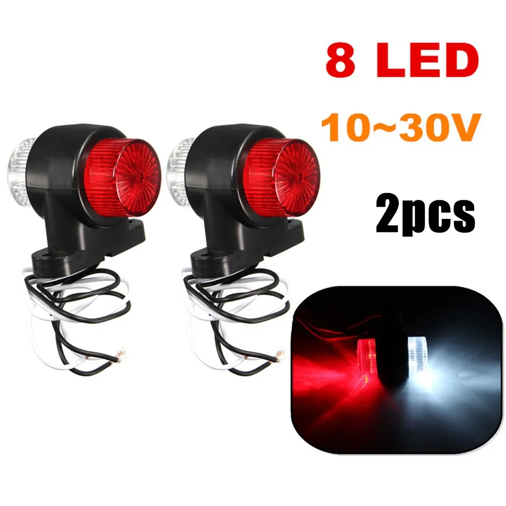 

2Pcs 8 LEDS Car Truck Rear Tail Parking Light Warning Lights Stop Signal Brake Trailer Light Two Bolt Hole
