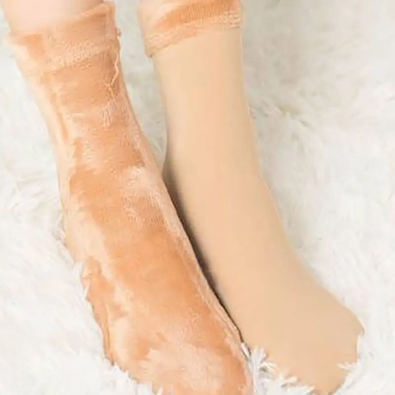 Женские бархатные толстые теплые носки зимние до щиколотки | Женская одежда