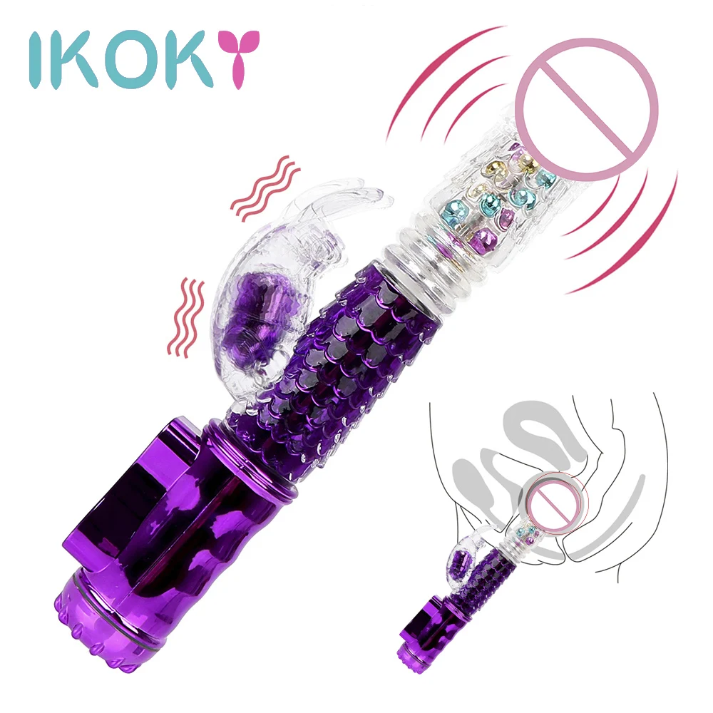 IKOKY Вибраторы 32 частоты большой фаллоимитатор секс игрушки для женщин вращение