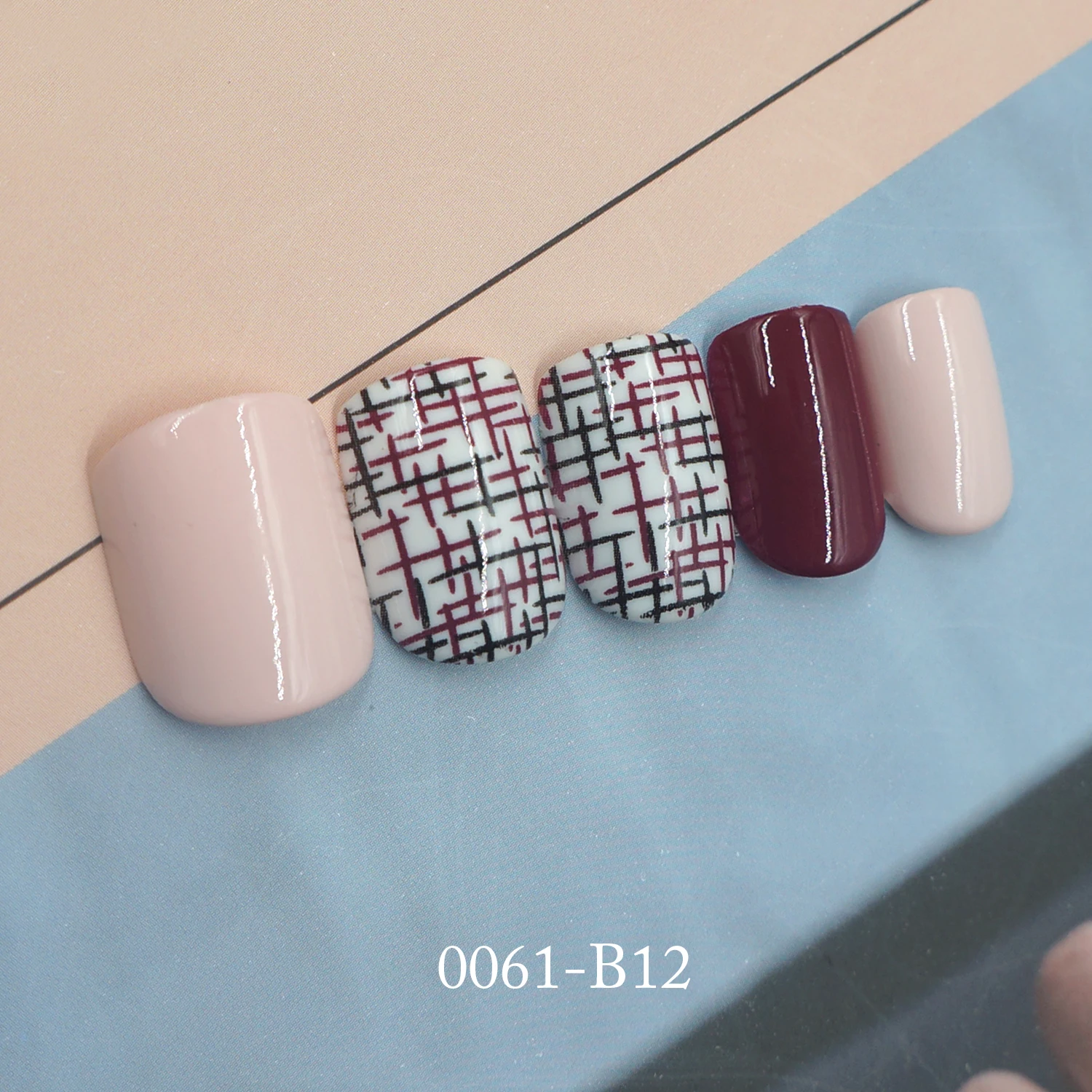 24 шт. модные искусственные ногти блестящий золотой белый розовый Mauve квадратные с