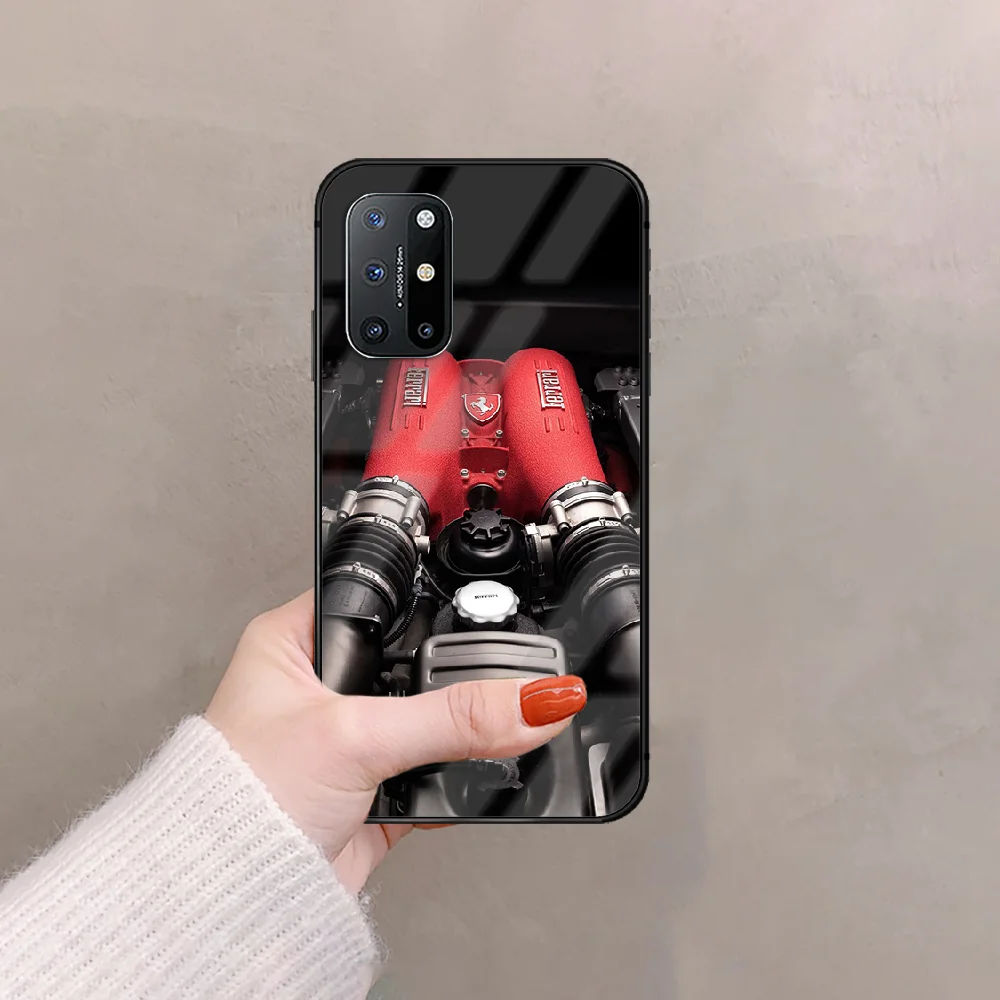 

Supercar Sports Car Ferrari Phone Tempered Glass Case Cover For Oneplus 5 6 7 8 9 T Pro Nord Coque Back Luxury