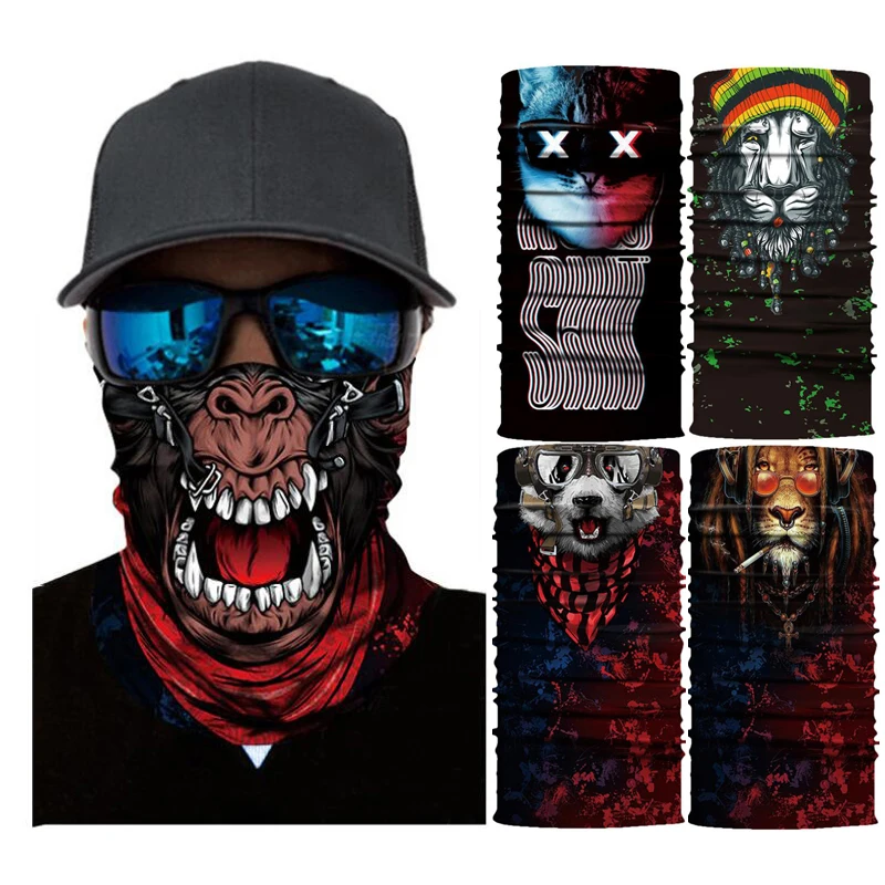 Платок Бандана в виде животного для мужчин велосипедная повязка на шею голову