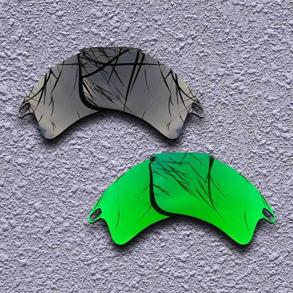 Black-Green 2 Pairs Polarized Replacement Lenses for Oakley Fast Jacket XL Sunglasses- Multiple Choices - Цвет линз: Black-Green