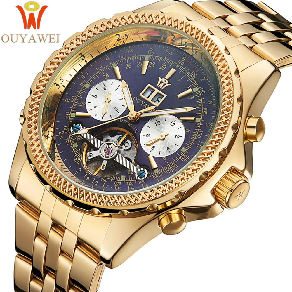 Часы мужские механические водонепроницаемые с большим циферблатом и | Наручные