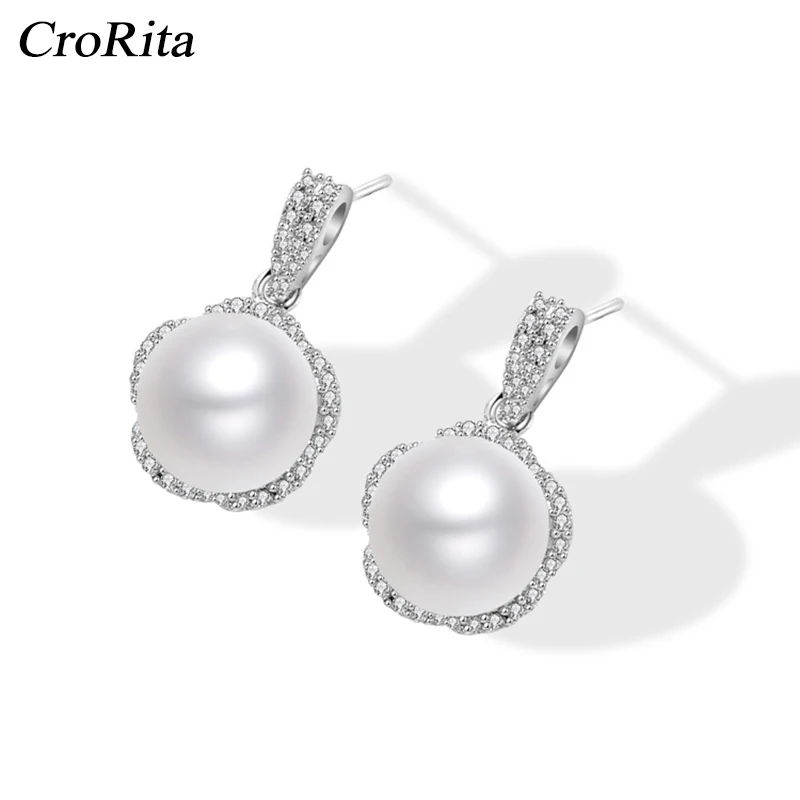 CroRita 2020 новые серьги гвоздики с пресноводным жемчугом для женщин ювелирные