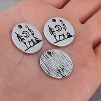 5pcs lovely camping under a big bright moon camping pendant charm outdoor jewelry simple life outdoor jewelry gifts for women