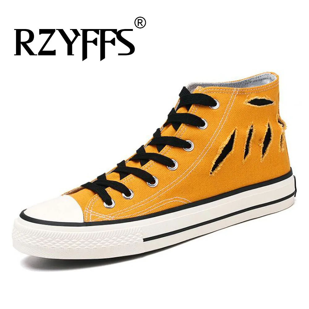 Кеды мужские высокие дышащие удобные холщовые кроссовки на шнуровке плоская