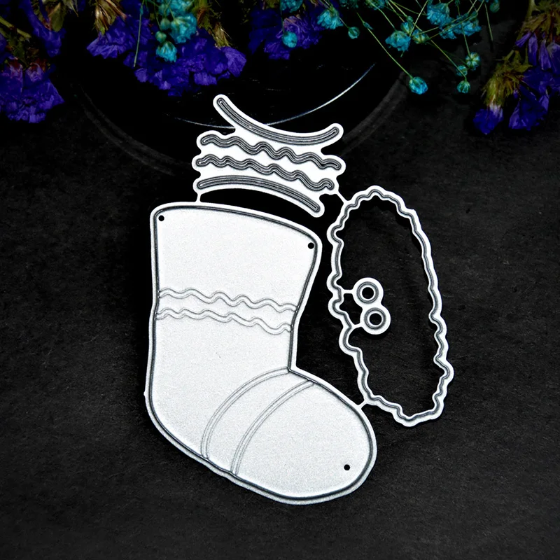Рождественские носки Форма металлический Трафаретный вырубной штамп для