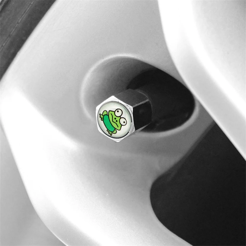 

Frog Anti-theft Car Tire Wheel Valve Caps Wrench Keychain Tubeless Tyre Valve Dust Caps For Honda Pilot 2017 Civiv 10TH 8th Gen