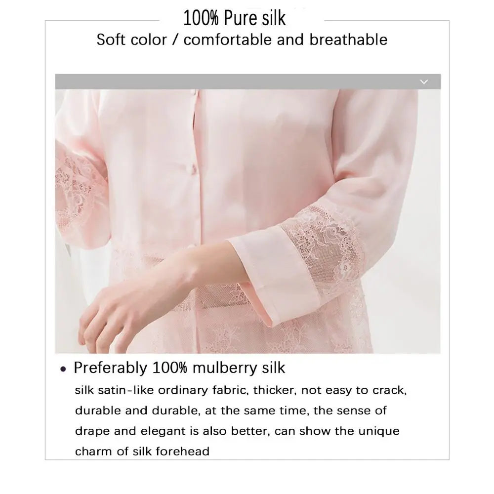 

SXTHAENOO Natural Silk Pajamas Pyjamas Women Sleepwear Pijamas Mujer Set Night Suit Home Wear Nightwear Plus Size 2 pieces/set
