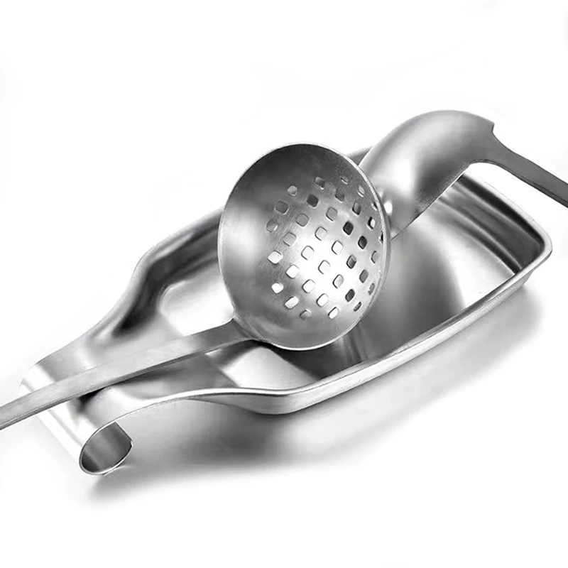

304 Stainless Steel Spoon Rest Spatula Soup Ladle Storage Stand Tray for Buffet Kitchen Cooking Utensils кухонные аксессуары