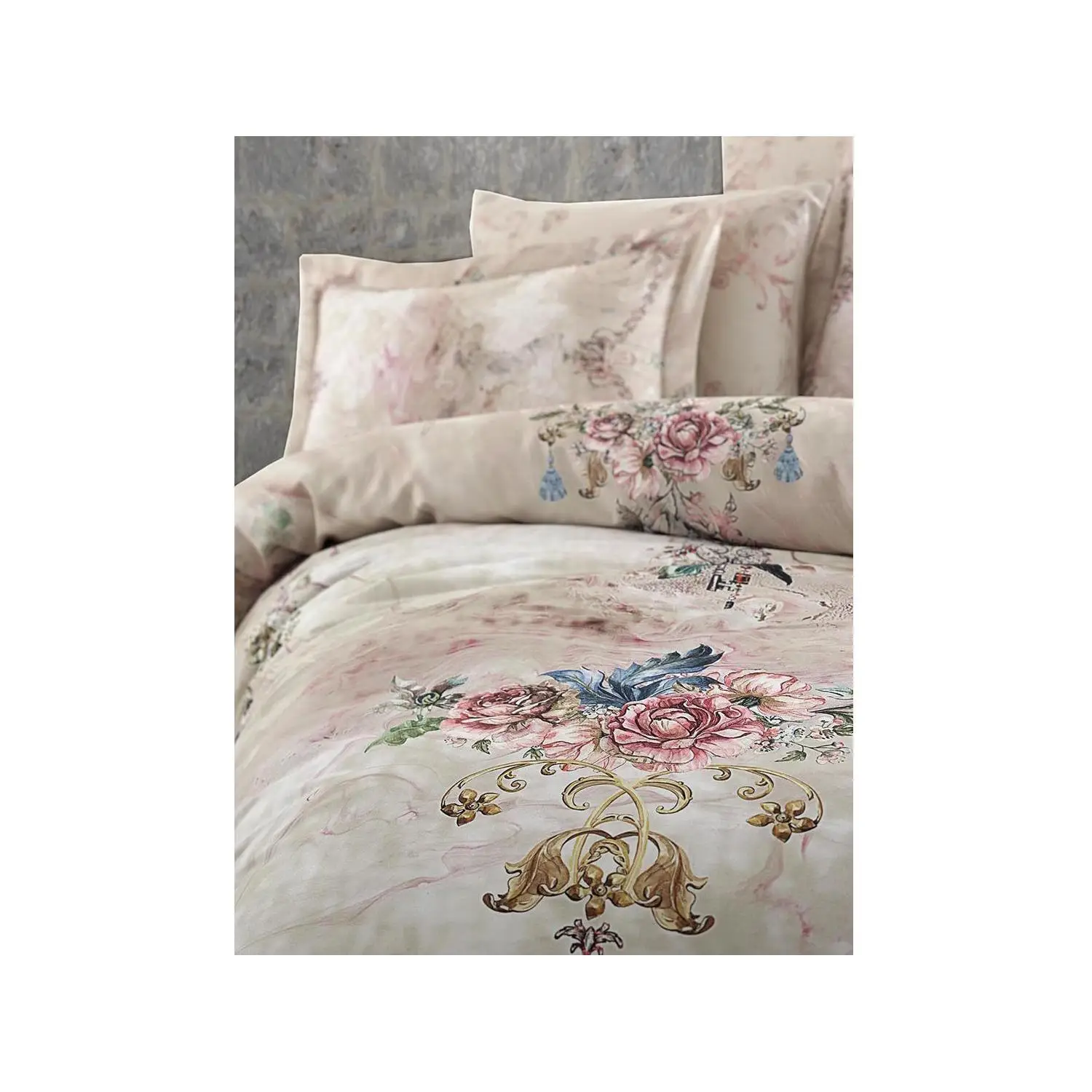 

Mila Digital Premium Satin Double Bed Duvet cover set