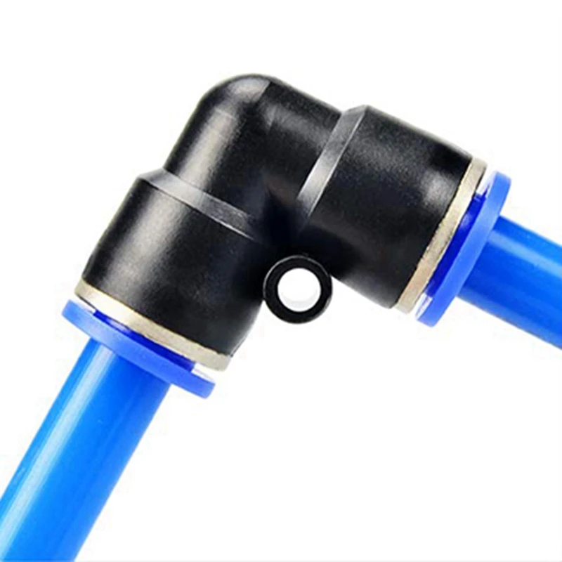 

100Pcs PV Pneumatic Fittings 2-Way L Type Connector Quick Release Pneumatic Connectors Air Line Fittings for 10mm Tube
