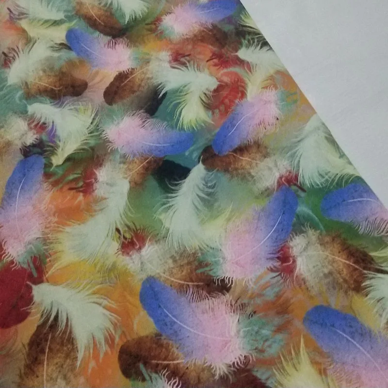 

Viaphil, 100% хлопчатобумажная ткань, новинка, яркие разноцветные перья, ткань для шитья, одежда, текстильная ткань