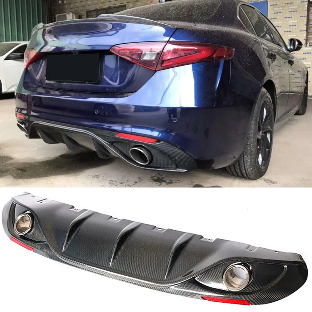 Задний спойлер из углеродного волокна для Alfa Romeo Giulia Sedan 4 Door 2017 2019 задний диффузор