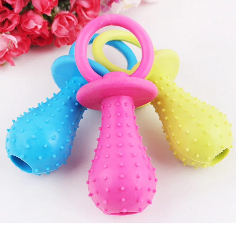 

Pacifier Rubber Toys for Dogs Pet Cat Puppy Chew Toys Pets Dogs Pets Products Dog Games Sound Squeaker 4x9.5cm