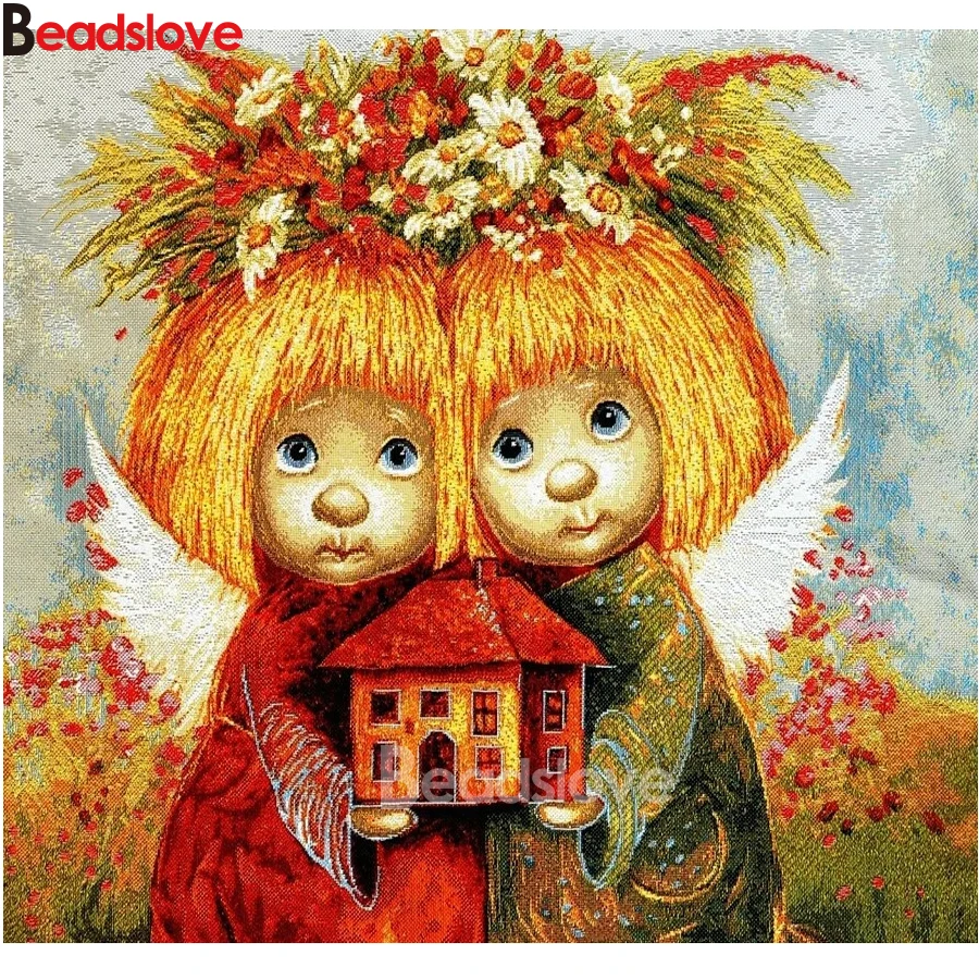 Наборы для алмазной вышивки Мультяшные русские ангелы алмазная живопись 5d