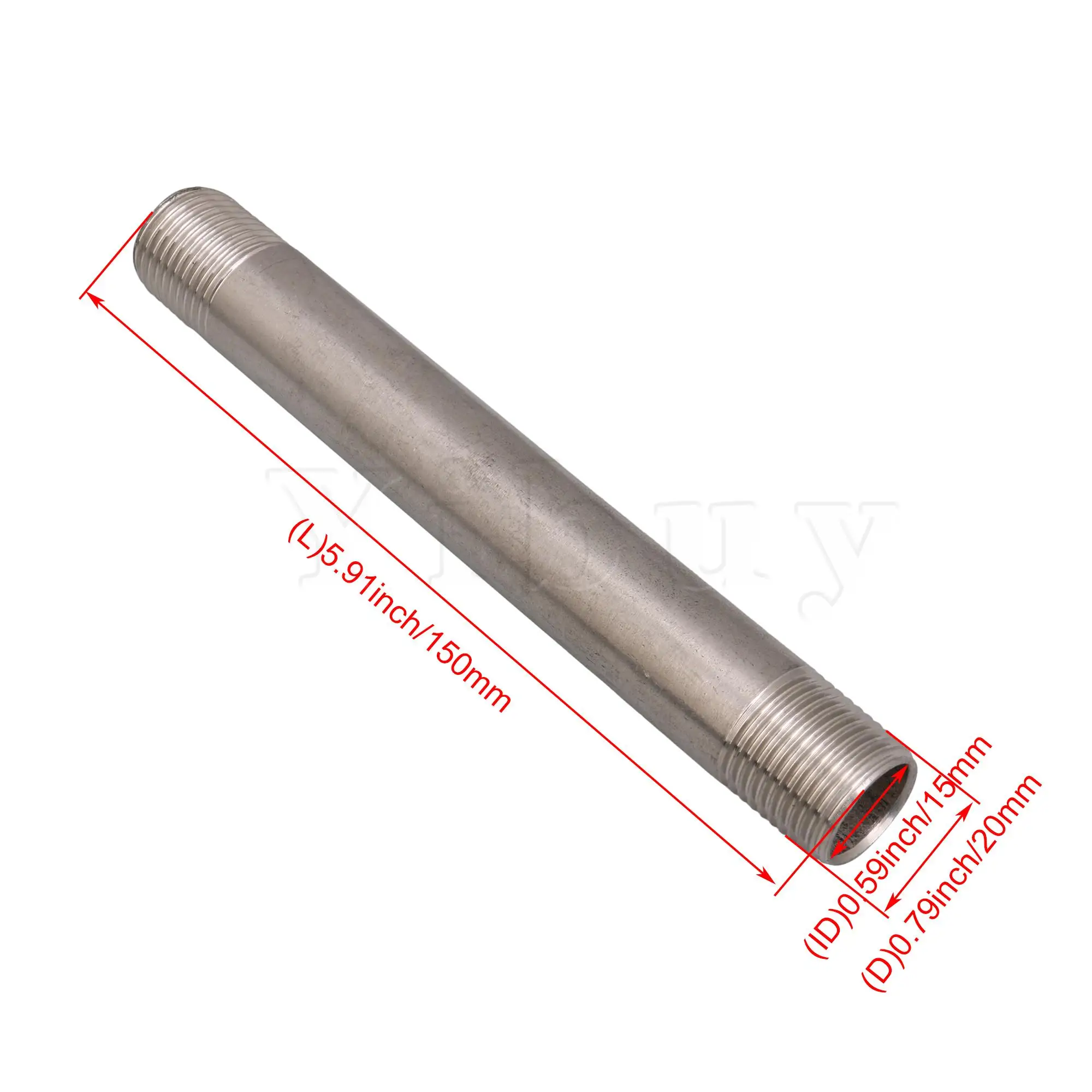 

Male Threaded Pipe Fitting 5.90" Long for Connecting Pipes for BSPT1/2"