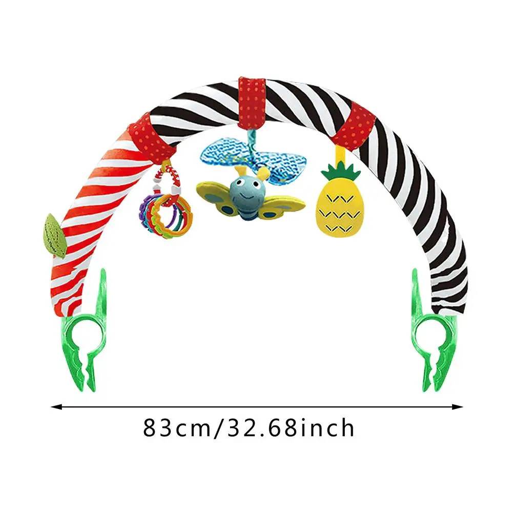 

New Baby Travel Play Arch Stroller Crib Accessory Cloth Bird Style Pram Activity Bar With Rattle Soft Cute Handbell Bed Hanging