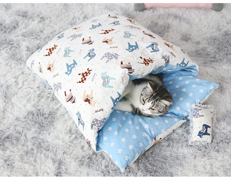 Домашнее животное Кошка Собака Кровать Дом зима Fodable круглая кровать кошка спальный коврик Конура гнездо для собак домашнее животное подушка котенок гнездо товары для домашних животных - Цвет: 3