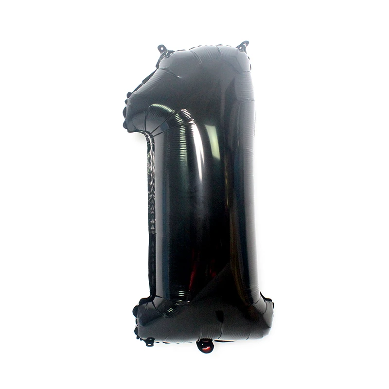 1pc 32inch black 1 Шарики с пандой из мультфильма звезда латекс черный номер Счастливый День Рождения Вечеринка для украшения детского душа дети животное баллон подарки - Цвет: 1pc 32inch black 1