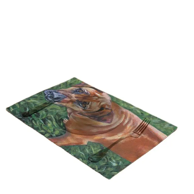 Салфетка с изображением Мопсов 42 х 32 см | Дом и сад