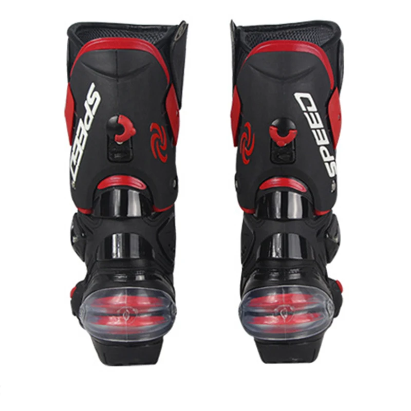 Защитные ботинки для мотоциклов скоростных гонок водонепроницаемые черные