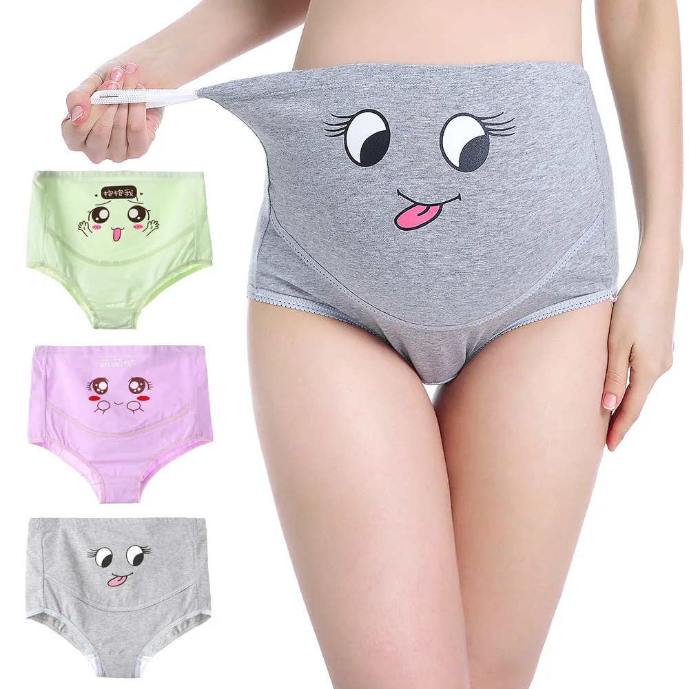 

3pc Maternity Panties Underwear Pregnancy Briefs Abdominal Support Breathable Lovely Cotton High Waist Adjustable Belly Clothes
