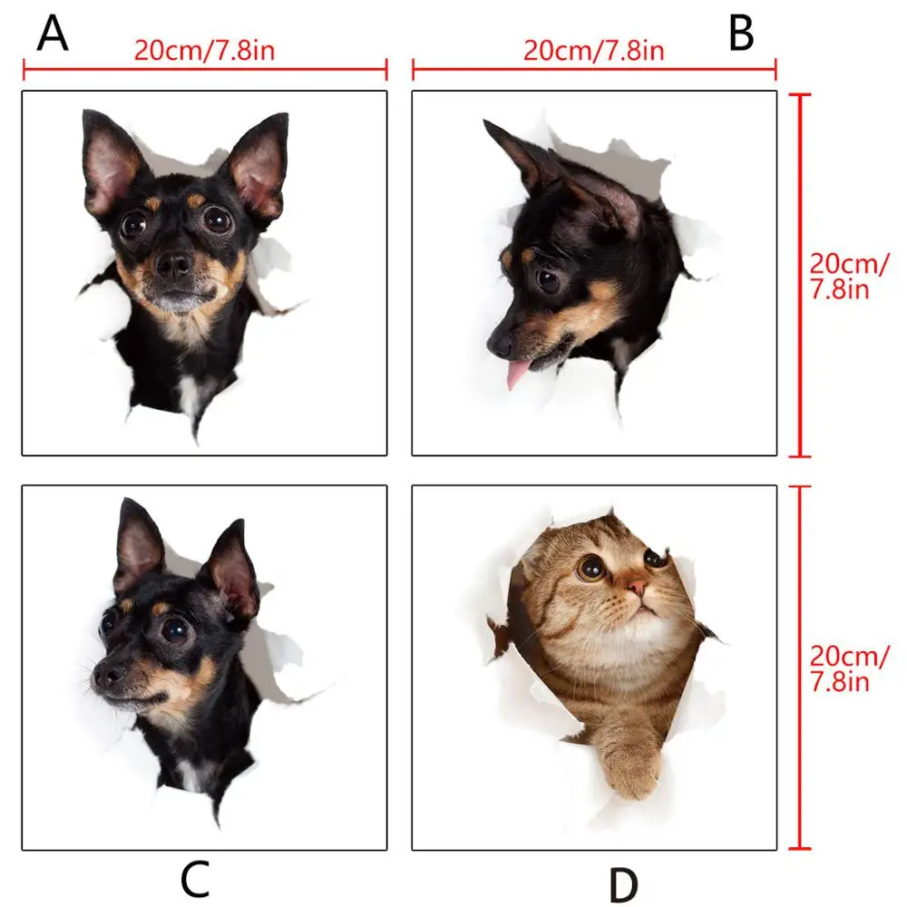 3d трехмерная Наклейка на стену котенка персонализированные наклейки для
