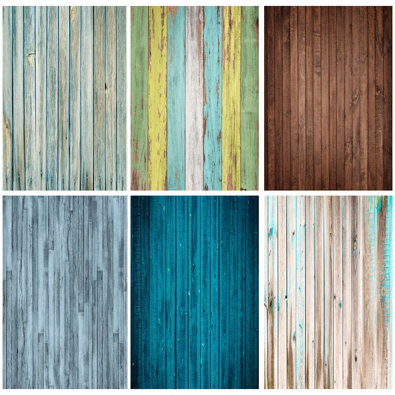 

SHENGYONGBAO Art Fabric Retro Wood Plank Vintage Photography Backdrops For Photo Studio Background Props 21318WQ-64