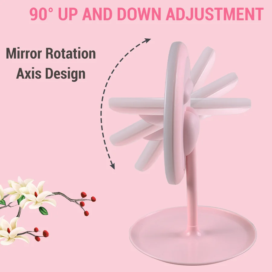 

Makeup Mirror With Light Make Up Led Mirror Touch Screen Switch Mirrors for Countertop Cosmetic Makeup
