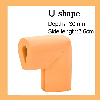 Orange U shape 4 шт./партия, детский силиконовый стол, угол стола, край, накладка на углы, безопасная защита для детей, защита от детей - Цвет: Orange U shape