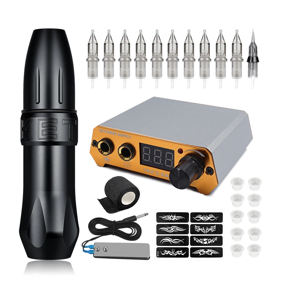 

Тату-машинка с картриджем, 3 А, иголки для бровей