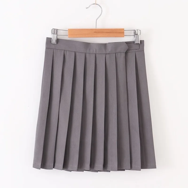 

2020 Spring and Autumn New Solid Color Female Skirt JK Pleated Skirt Skirt with Pocket Skirt Female Skirt Japanese Style S-2XL