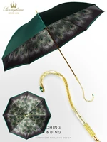 quality luxury hook umbrellas for rain and sun long handle umbrella elegant vintage rain paraguas mujer rain equipment ll50um