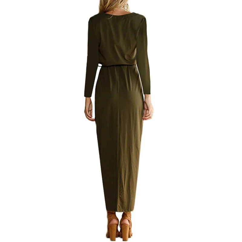 Новая мода осень o образным вырезом свободный длинный рукав нерегулярные женские