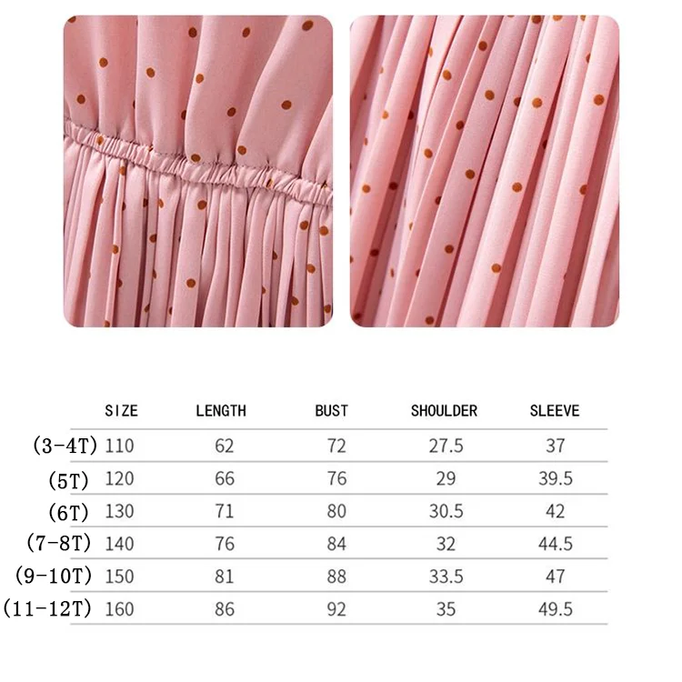 

Girls Chiffon Dress Age For 4 To 12 Years Teenage Girl Dot Pattern Dresses 2021 Spring/Fall Kids Clothes Ruffle Pleated vestido