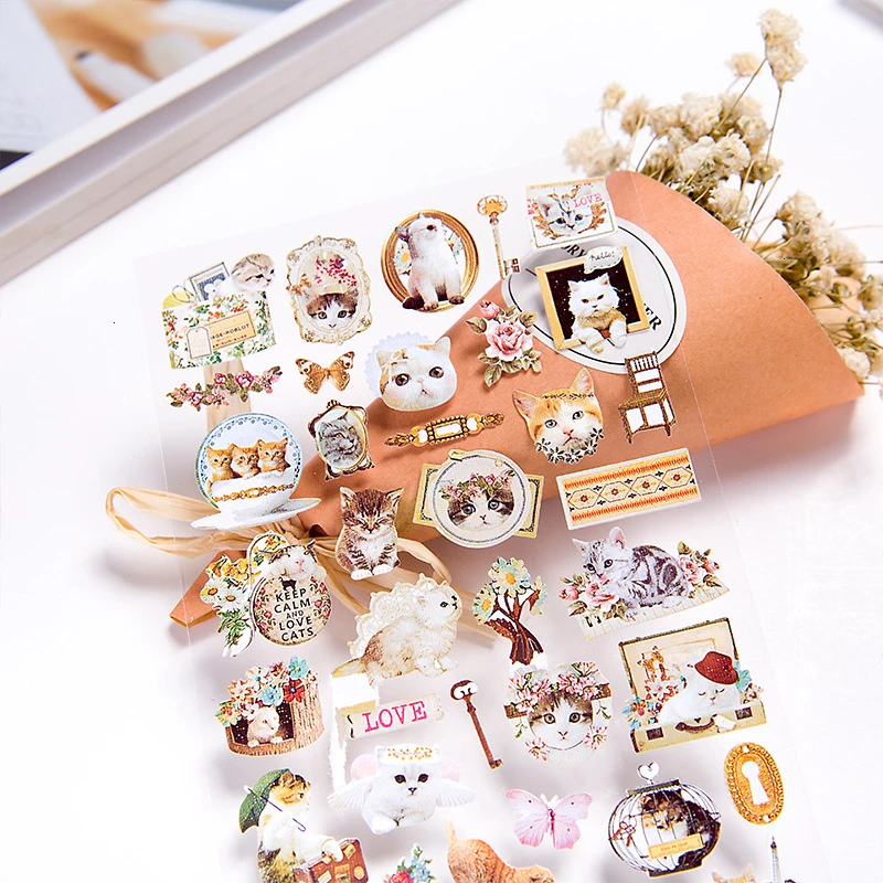 Креативные кавайные наклейки из ПВХ милые прозрачные DIY украшения фото ручная