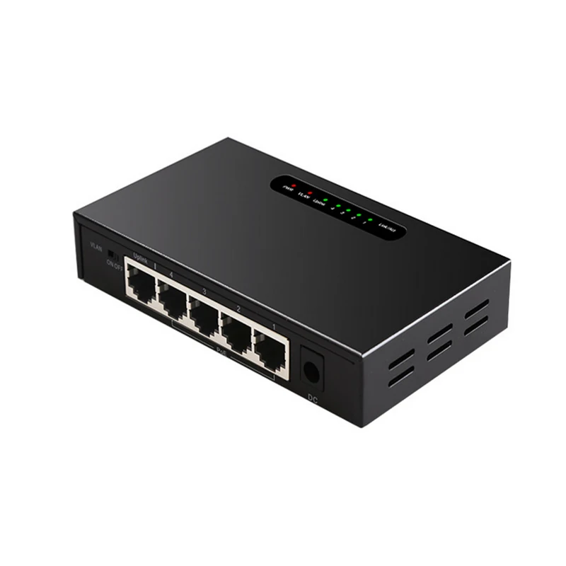 5 портовый гигабитный коммутатор POE 52 в а Мбит/с Неуправляемый Ethernet VLAN с внешним