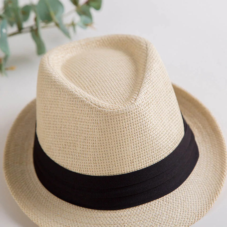 Мужская соломенная шляпа в стиле джаз повседневные панамские шляпы от солнца для