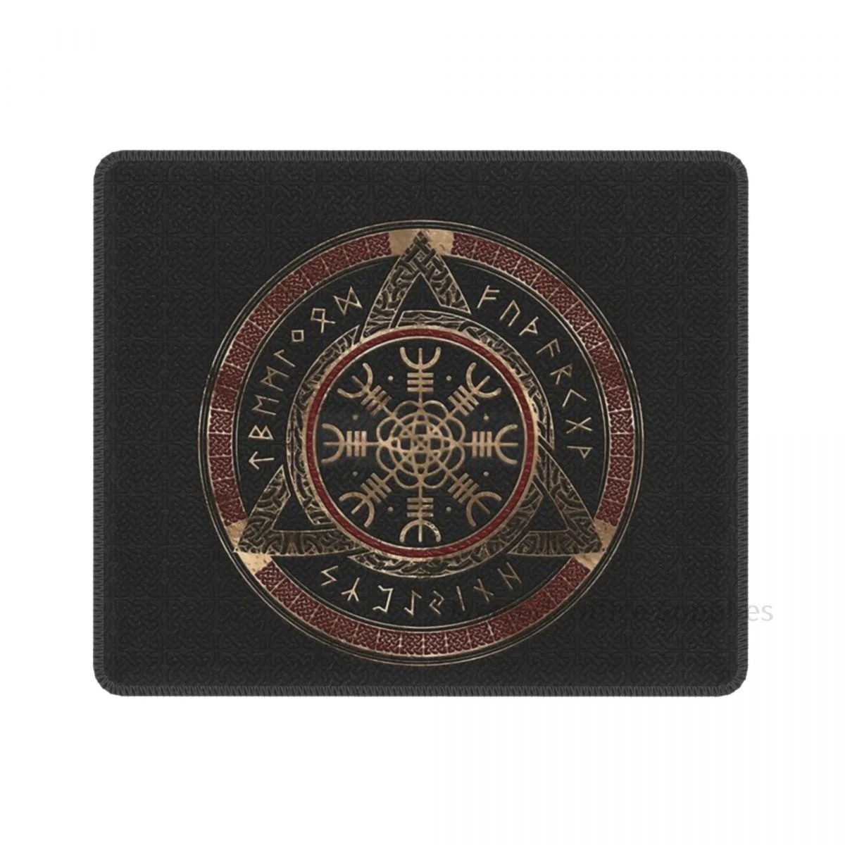 

Mouse Pad Viking The Helm Of Awe Black And Red Leather Computer Gamer Keyboard Desk Pad Personalized Rubber Antiskid Washable