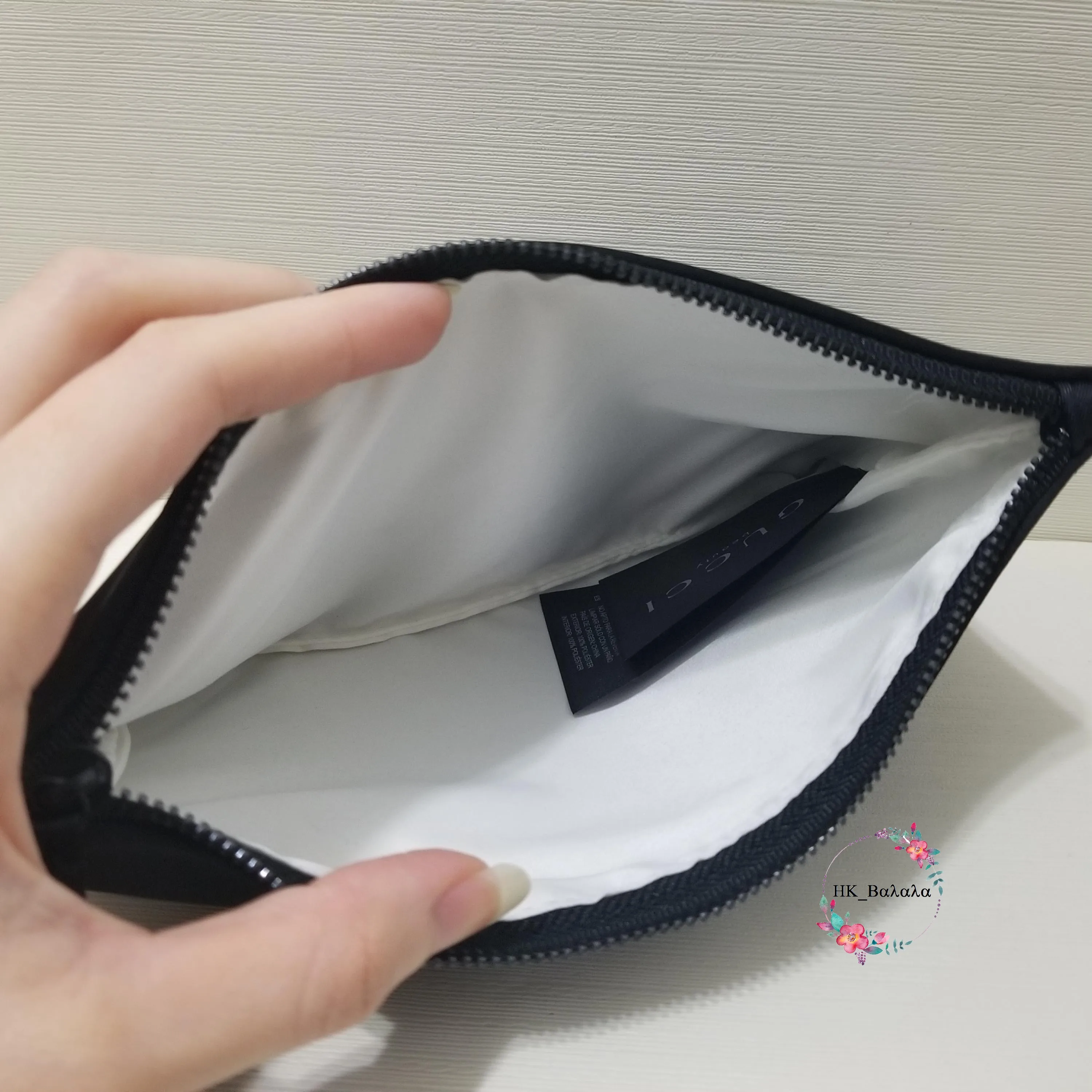 

Black cosmetic bag, portable clutch, storage bag, small bag