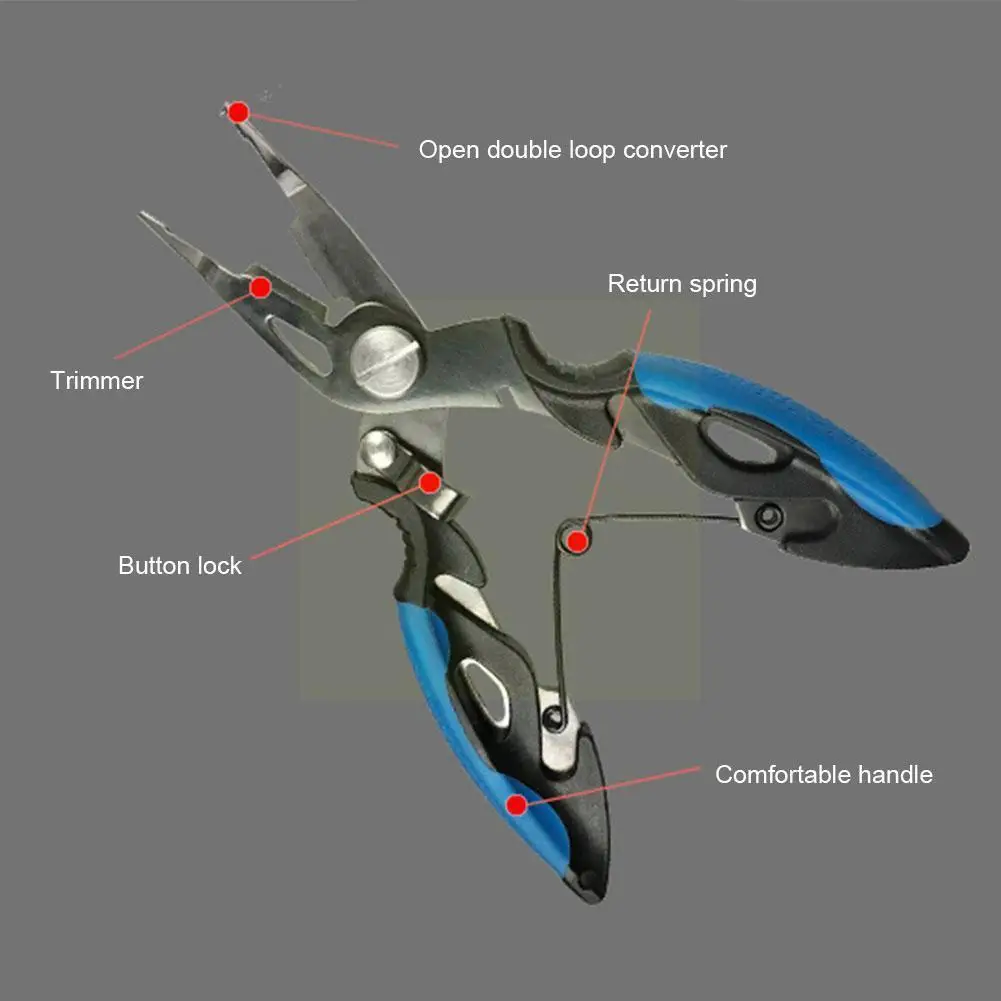 

12.4cm Fishing Plier Scissor Tongs Fishing Line Lure Cutter Remover Fishing Steel Hook Pliers Accessories Pliers Q0O1